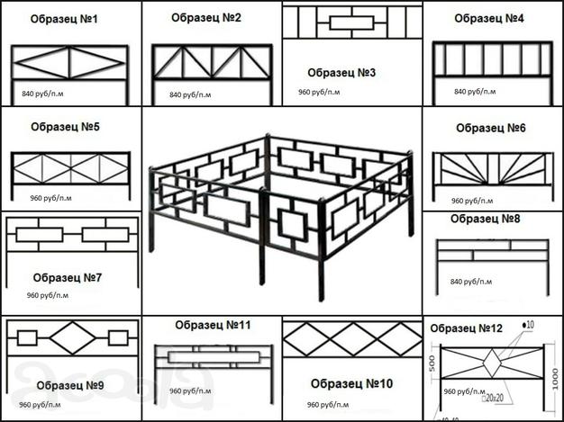 Металлические ритуальные ограды